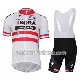 Conjunto Maillot + Culotte Corto con tirantes 2017-18 Bora-Hansgrohe Campeonato de Austria
